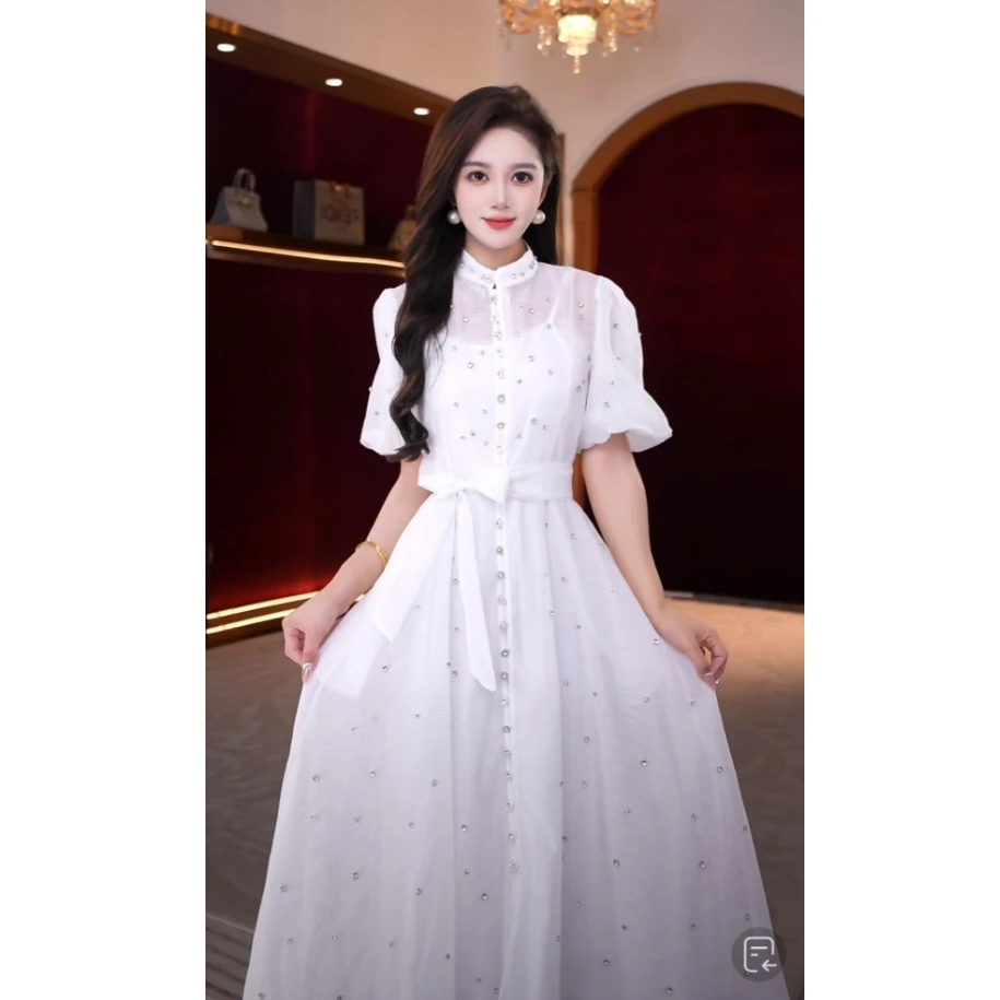 芙娜妮新款夏季穿搭女装裙子洋气衣服女气质显瘦连衣裙FS2025165