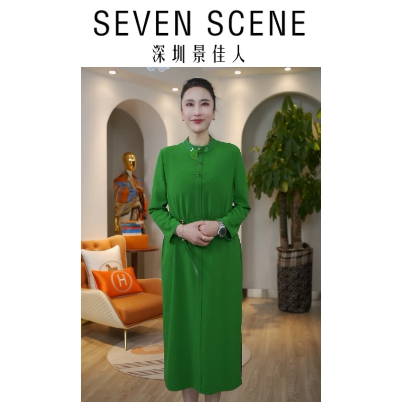 【七景超级太太】 2025秋冬新款简约显瘦女装连衣裙 SL25054-短袖