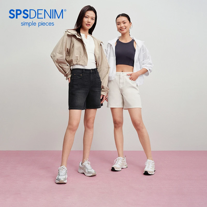 simple pieces【H型牛仔短裤】夏新款SPS牛仔短裤S52J015