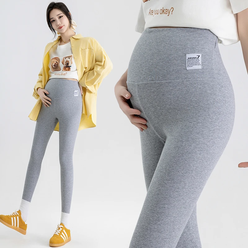 孕妇打底裤春季新款无抽绳无托腹新款孕妇修身小脚裤高腰时尚