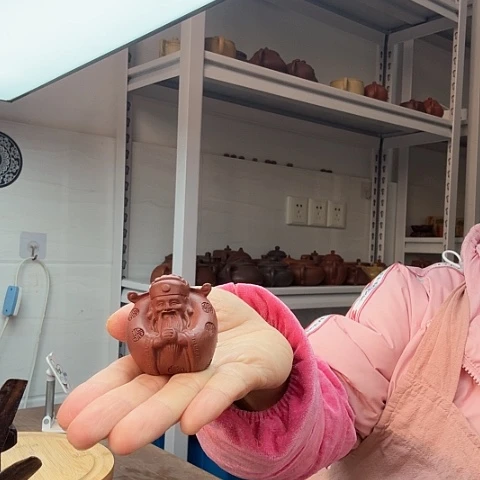 朱泥财神爷茶宠茶宠