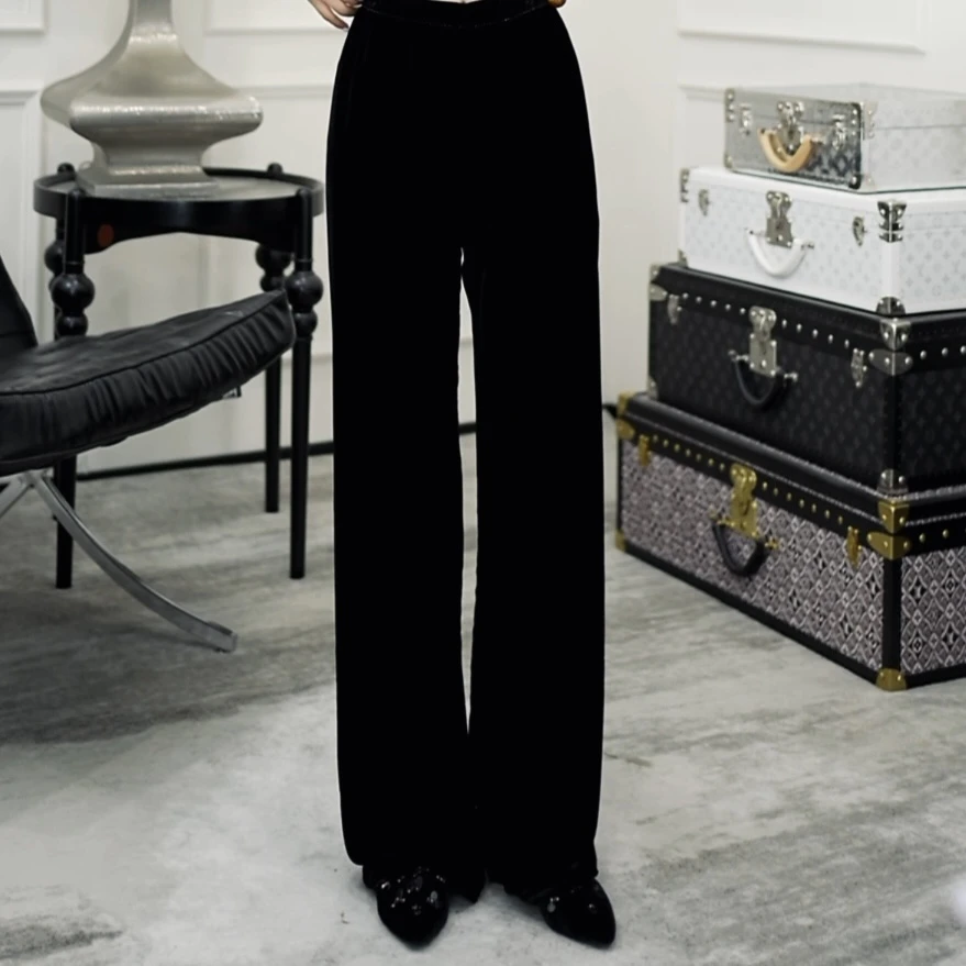 Betty Bairn【匠心/闻山意 】高定春款丝绒松紧腰裤子25B-BW10620