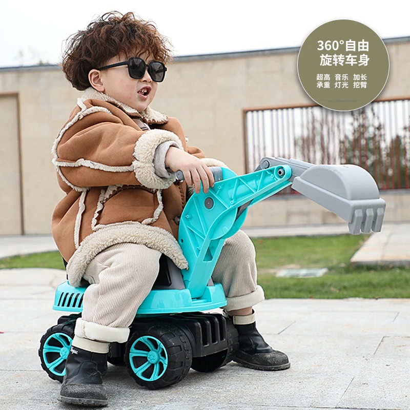 大型挖掘机儿童玩具可坐玩具车大型挖机可坐人男女程车男孩挖土机