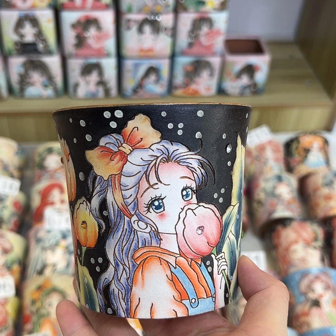 景德镇炫彩手绘口10.5高10