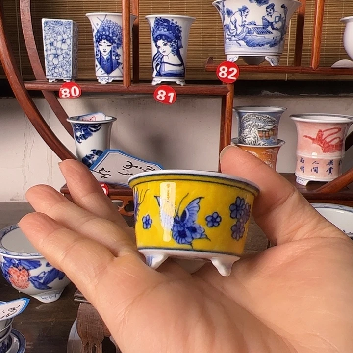 墨奈手绘陶瓷花盆