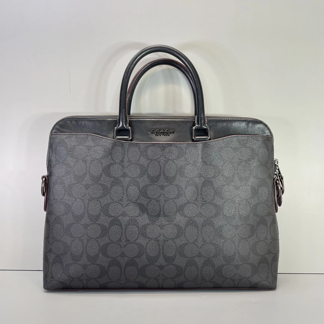 95新 COACH/蔻驰 小林/男士黑老花公文包37*28*4cmB041410