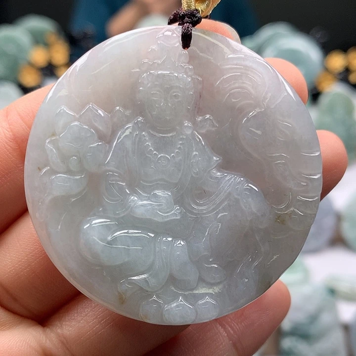 翡翠未镶嵌颈饰普贤菩萨福利洒黄翡福利