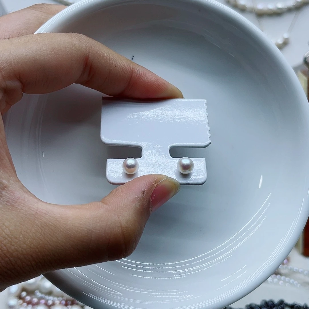 银S925镶嵌耳饰淡水珍珠.****七