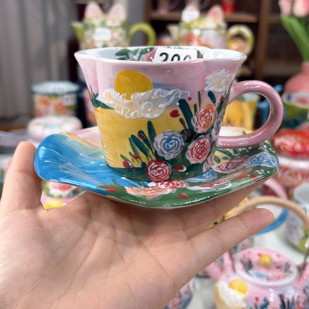 景德镇手绘高温釉下彩陶瓷茶具