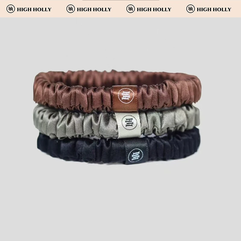 highholly真丝大肠发圈皮筋女小号高级感头绳法式100%桑蚕丝发绳