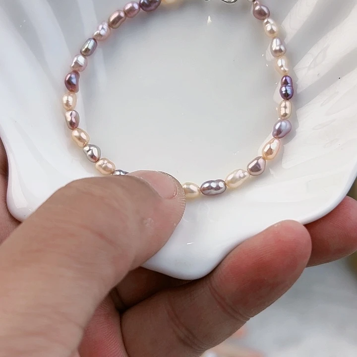 银S925镶嵌手绳淡水珍珠