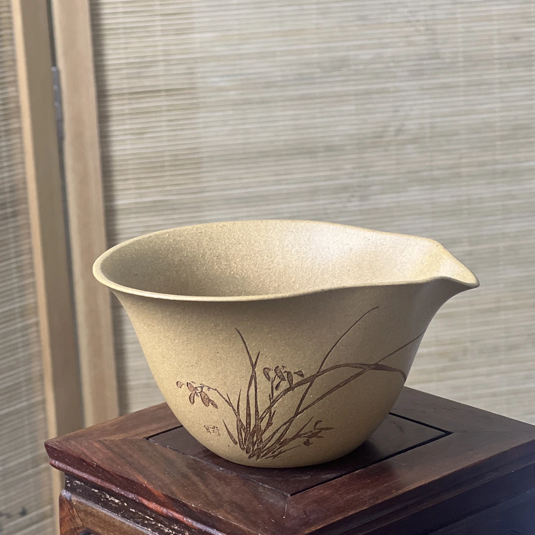 手工陶瓷公道杯茶具分茶段泥150cc（满）