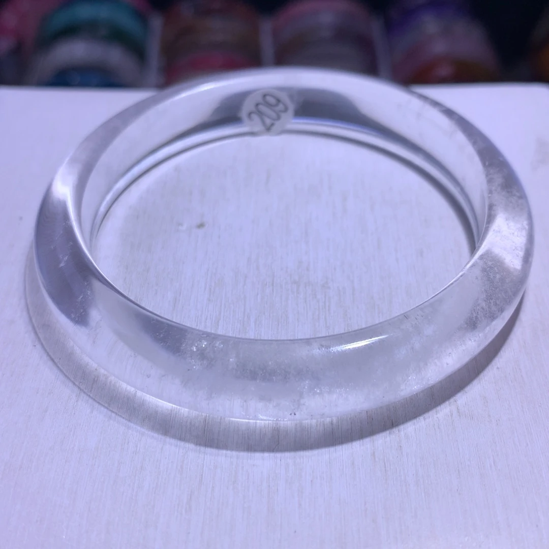 水晶手镯银S925镶嵌白水64.7圈209