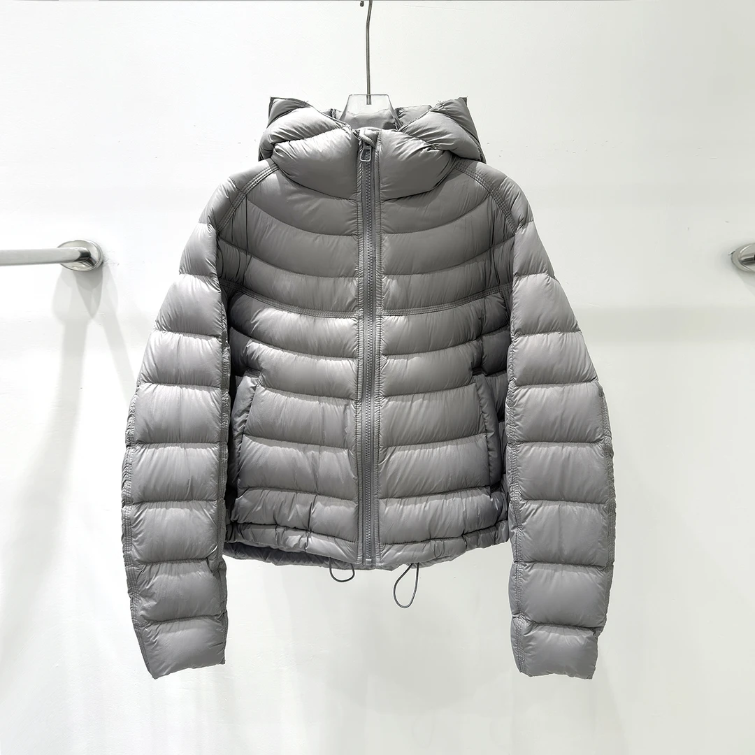 90白鸭绒羽绒服女短款冬季外套2025新款冬装连帽排骨面包服羽绒衫