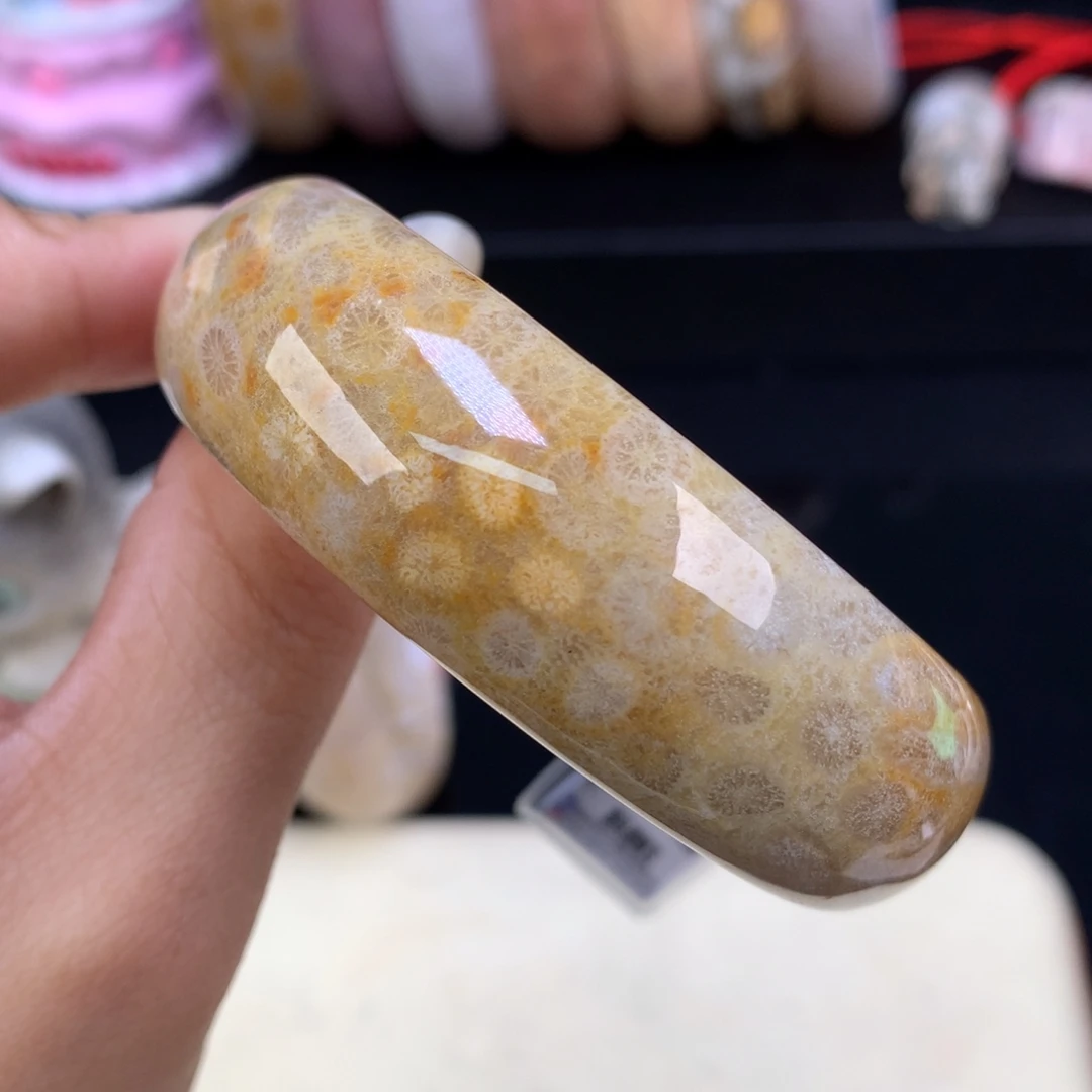 硅化珊瑚（珊瑚玉）未镶嵌吊坠(赠链)（27号）手镯52.7圈