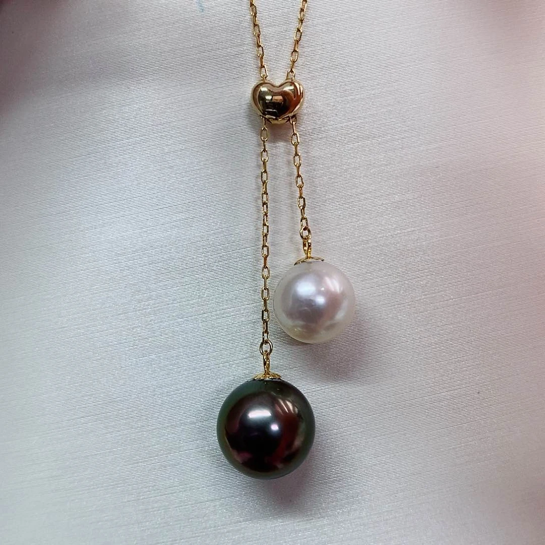 颈饰18K金镶嵌海水珍珠7-10