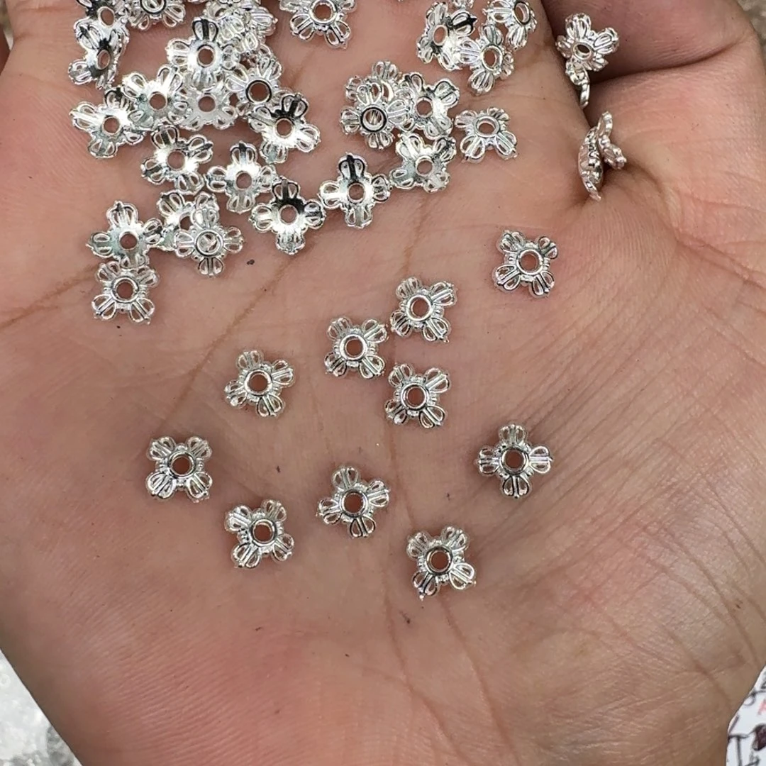 琉璃合金银色8个眼卡8花托