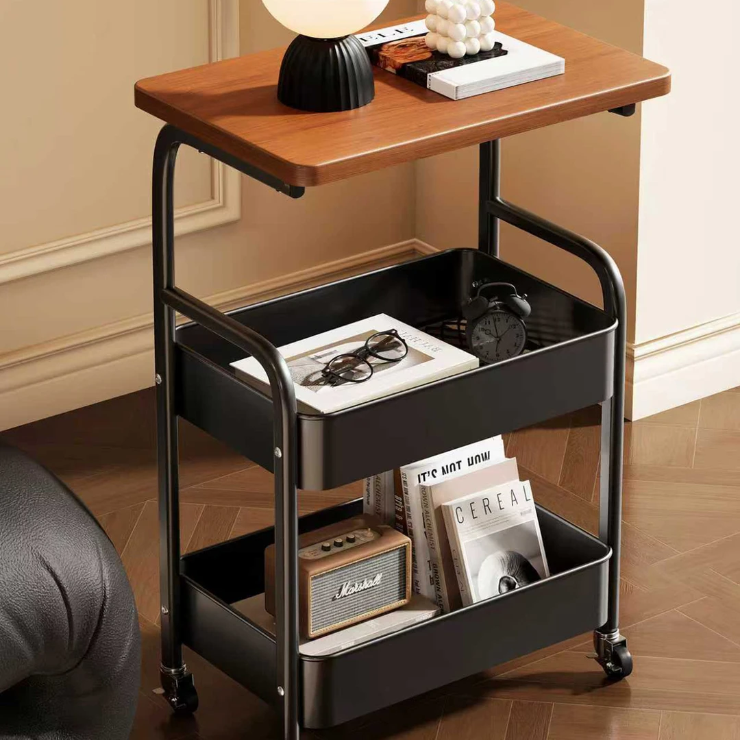 移动小推车家用置物架落地带轮卧室零食架客厅沙发边几收纳储物架