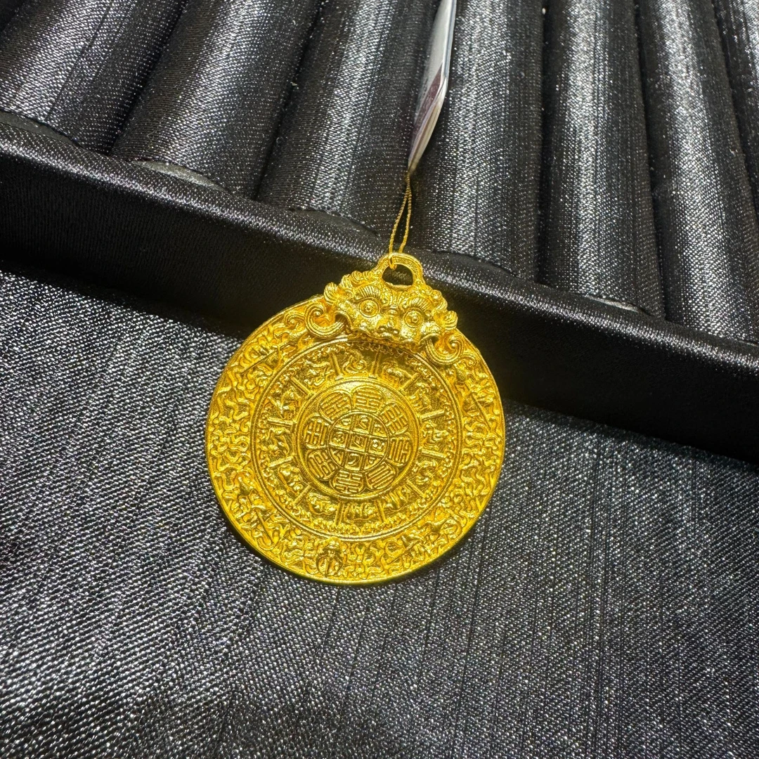 足金精工大九宫吊坠