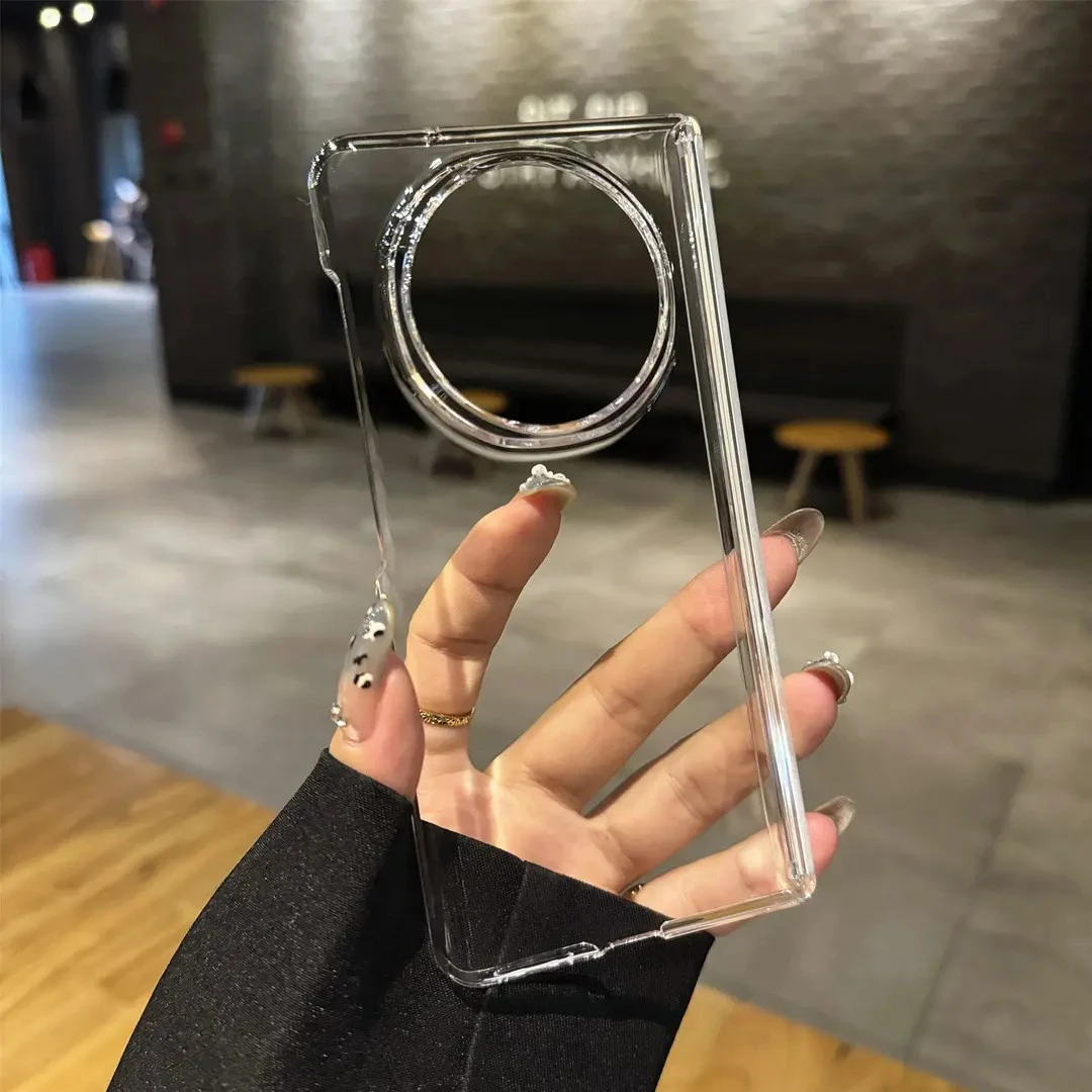 适用于荣耀MagicV5折叠屏超薄透明防摔磁吸中轴铰链高级手机壳