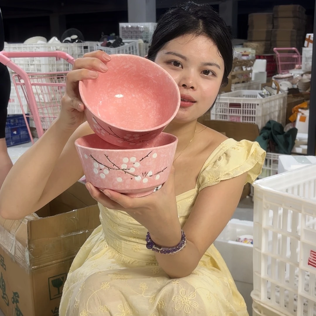 瓷微瑕陶瓷餐具釉下彩6寸碗