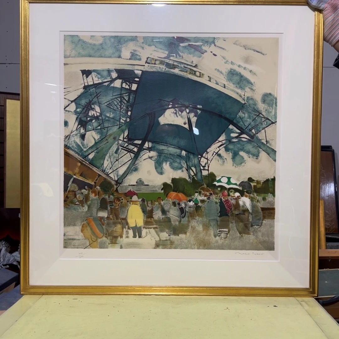 绘画刘*锅屏风框画茶空间设计