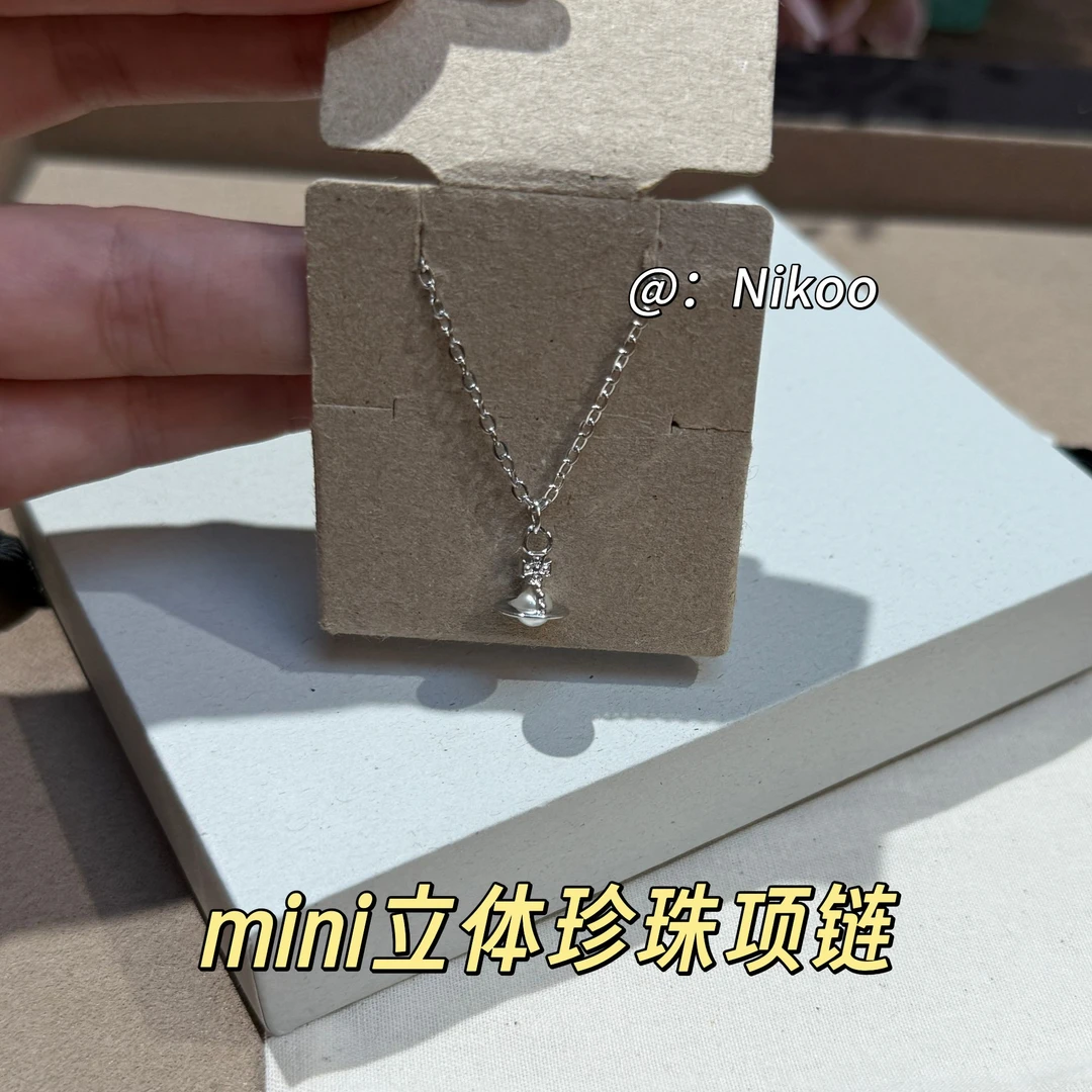铜合金仿珍珠项链 【mini立体珍珠项链】土星珍珠项链轻奢气质百搭