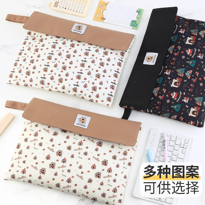 新款高颜值卡皮巴拉卡通拉链文件袋适合小学生装试卷书本