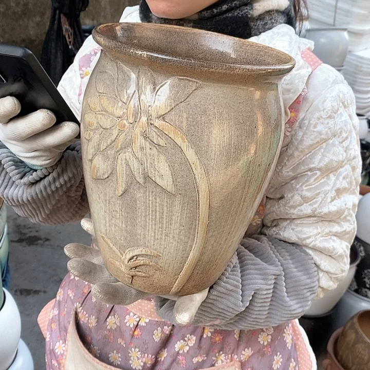 紫砂花盆正品口20高25