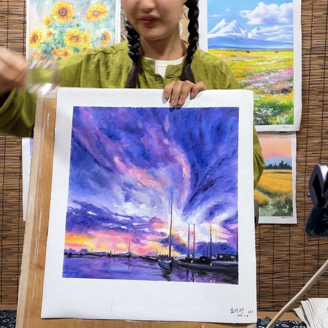 油画薇爽恭喜竞拍成功
