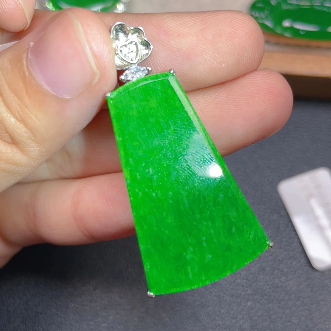 吊坠(不含链)银S925镶嵌翡翠h h n