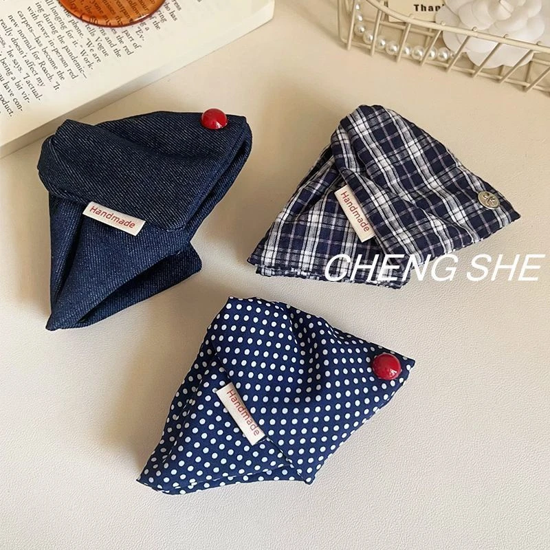 韩国东大门藏青色波点三角抓夹女气质后脑勺盘发鲨鱼夹发量多发夹