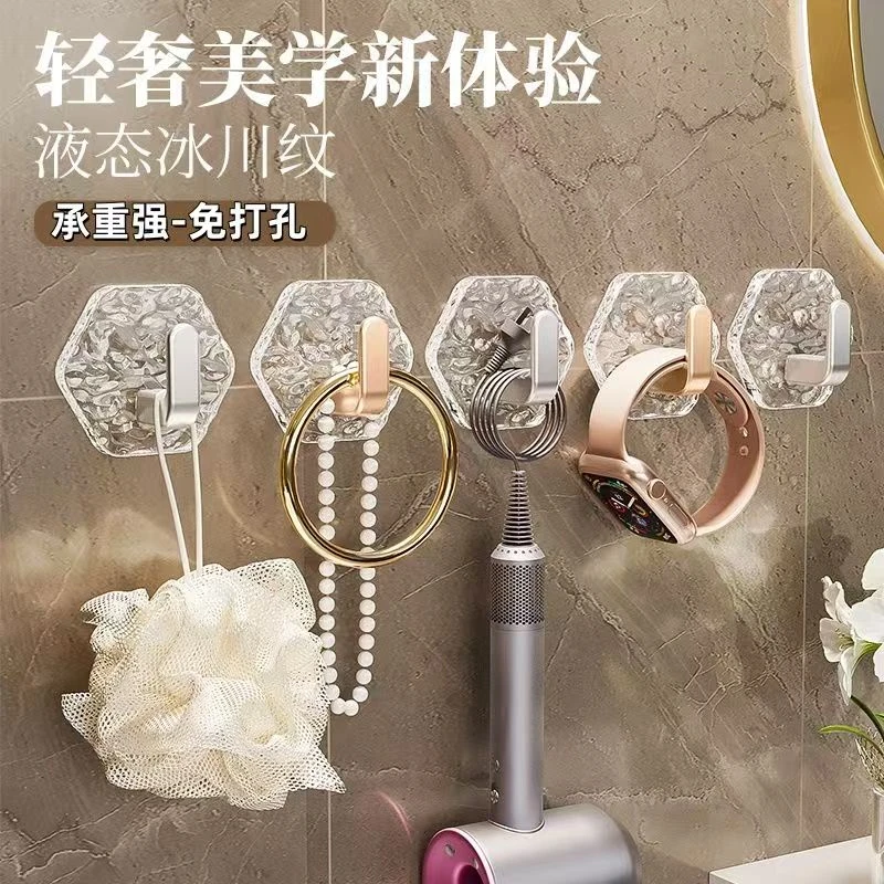 高档挂钩免打孔创意亚克力门后粘胶卫生间浴室贴墙粘钩宿舍自粘