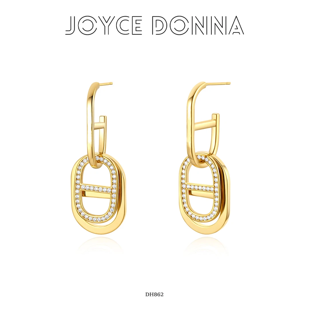 G XIAOXIAO 镀K金 法式气质流苏双层猪鼻子耳环 DH862 DH868