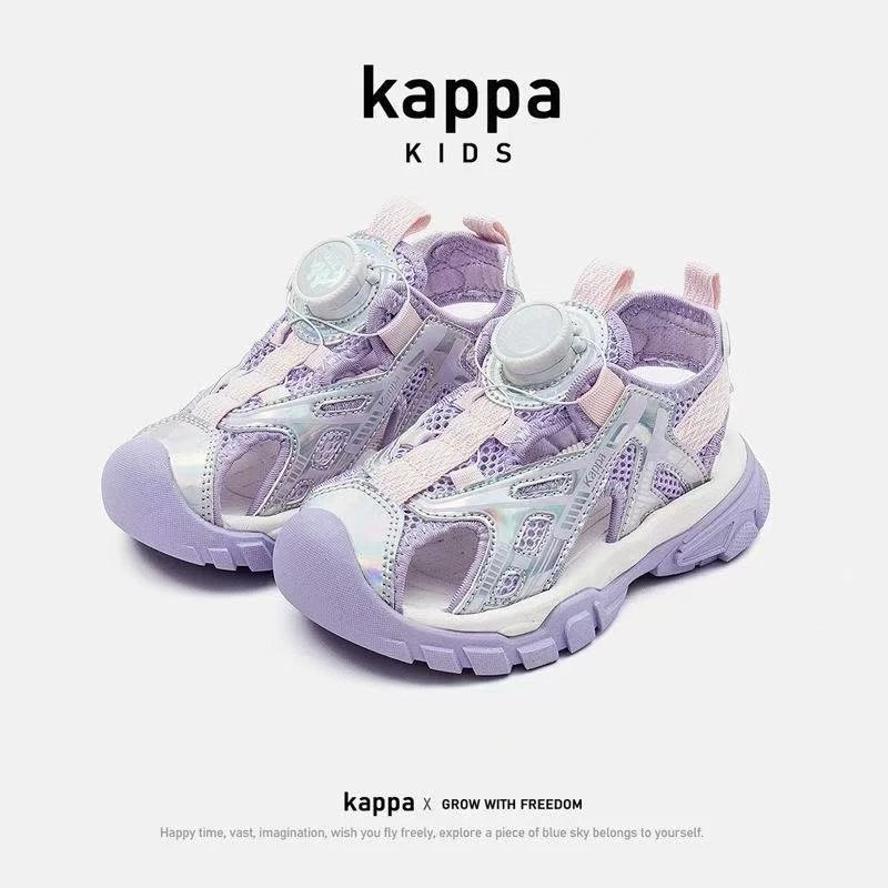 kappa kid卡帕儿童运动凉鞋夏季男女童小学生防踢软底防滑沙滩鞋
