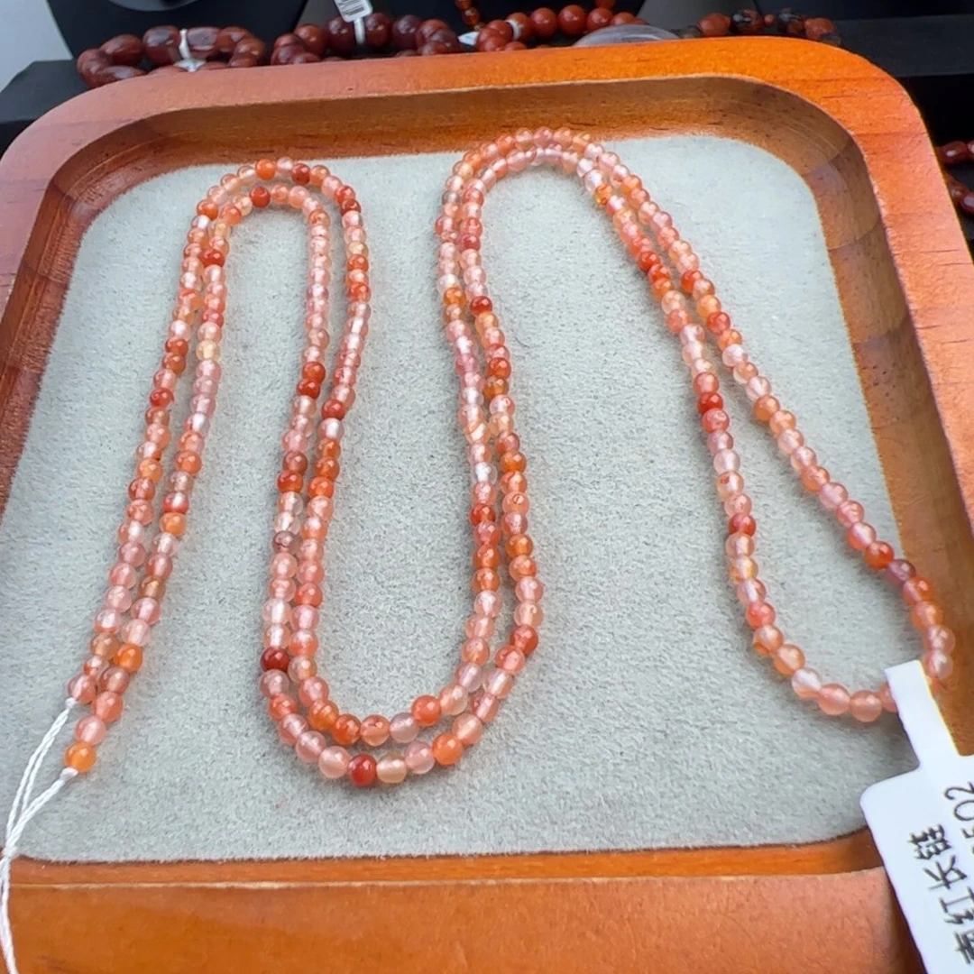 南红玛瑙未镶嵌（飘花小米珠长链2+）