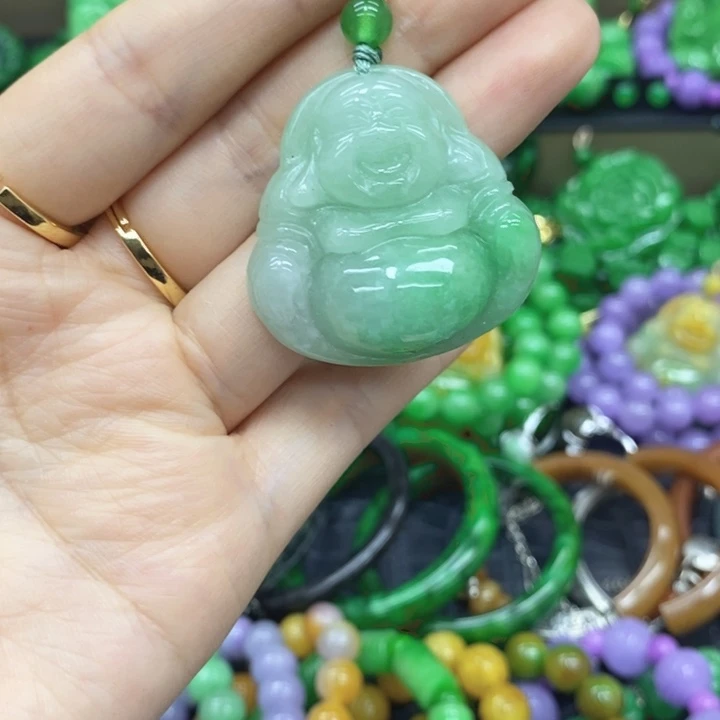 翡翠未镶嵌耳饰项链35