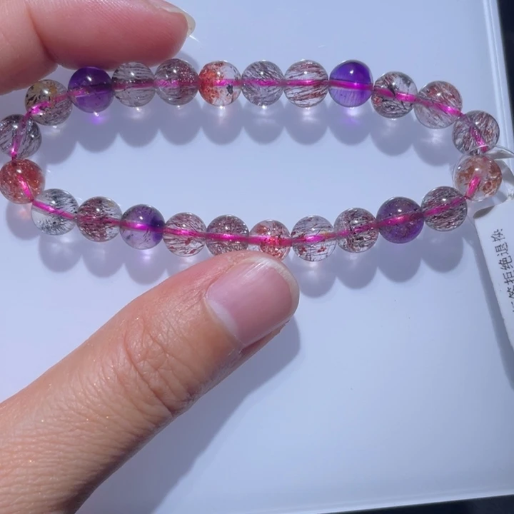 水晶手串未镶嵌超七手链7.5