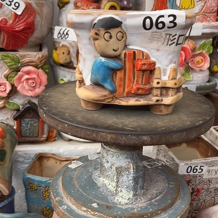 粗陶材质多肉花盆发货两个