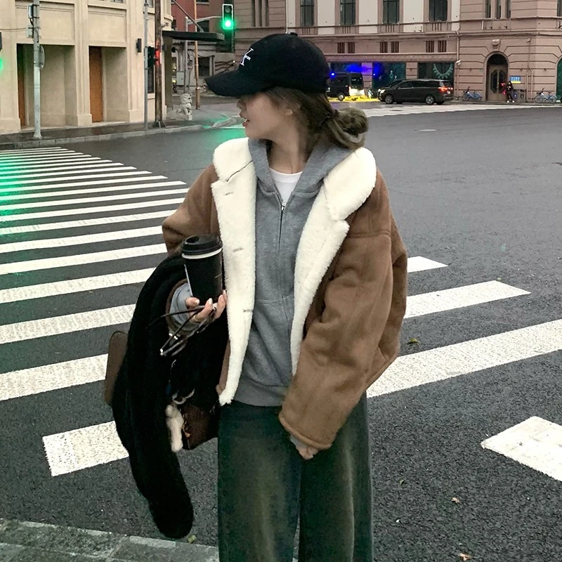 赵露思”许妍 许我耀眼“同款秋冬季显瘦新款韩版ins环保毛毛外套女