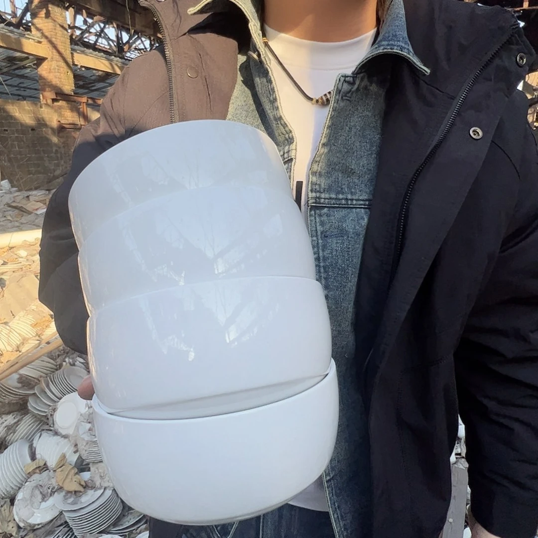 瓷景德镇高温陶瓷玉泥胎5.5寸面碗4个