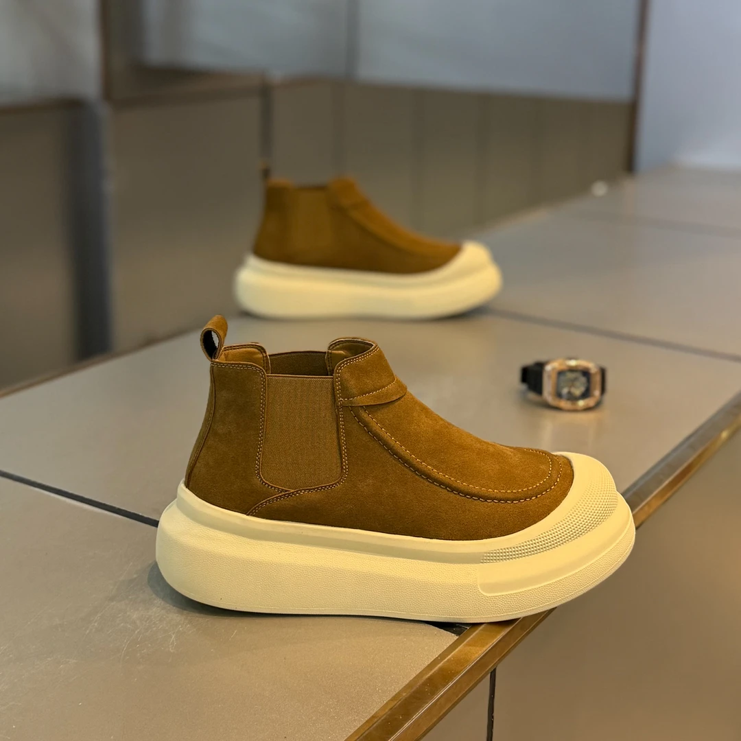 秋冬新款男鞋一脚蹬加绒棉鞋休闲舒适潮鞋网红爆款痞帅高级感鞋子