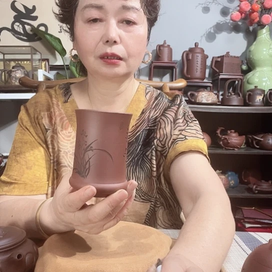 ****W茶杯底槽青原矿紫砂精品