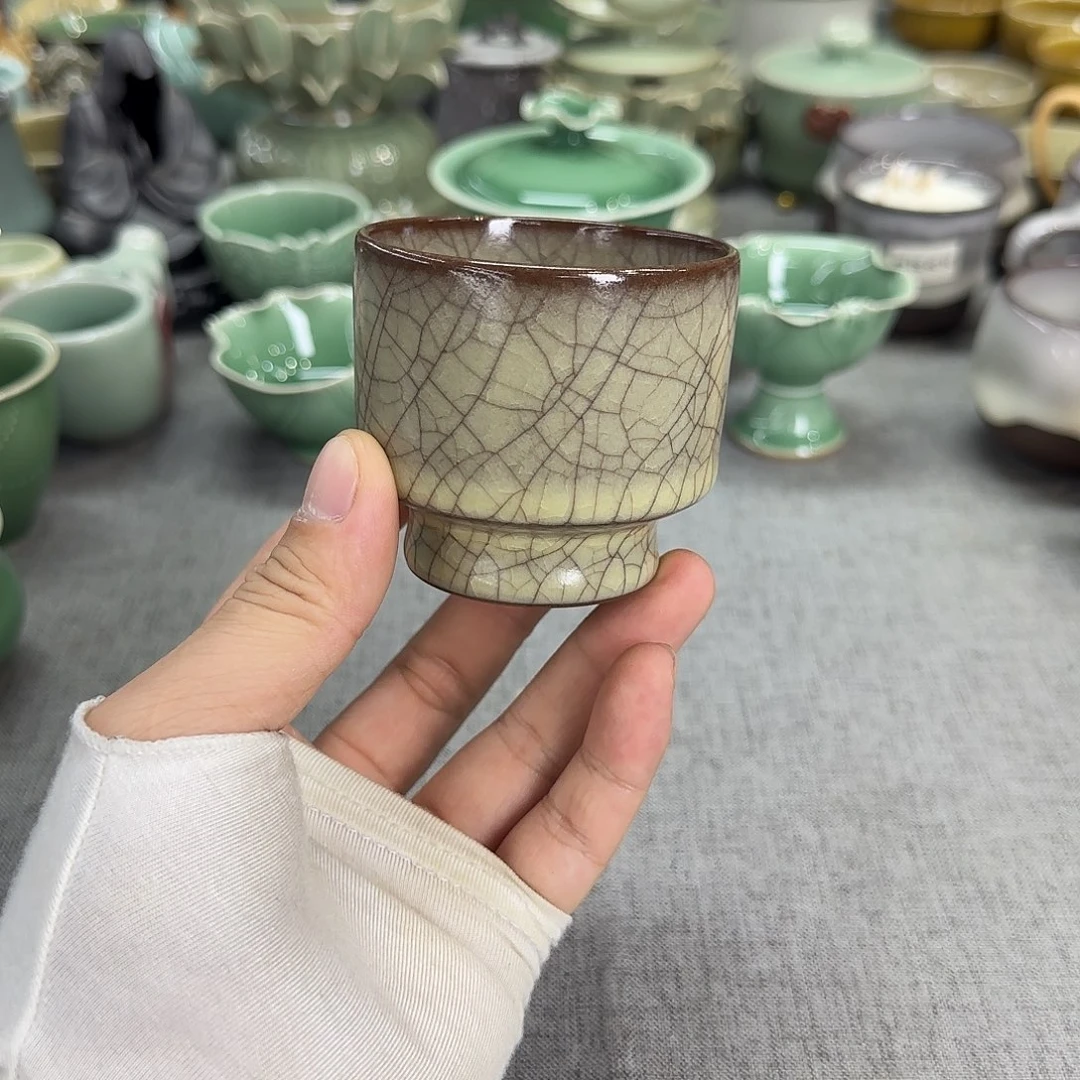 【茶器黄先生】传世哥窑手工杯