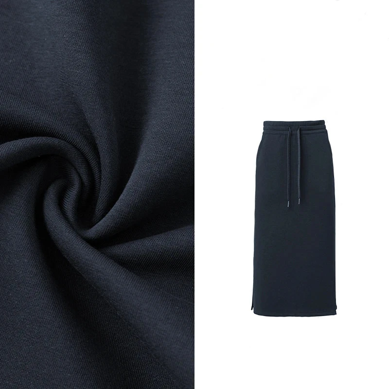 春秋穿搭设计感侧边开叉半身裙女时尚运动休闲抽绳宽松遮肉中长裙