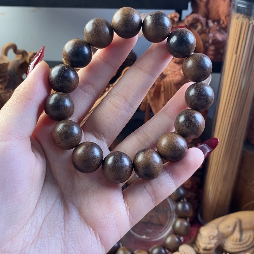 手串/手链檀香木老山檀沉水焦糖1.5瑕疵