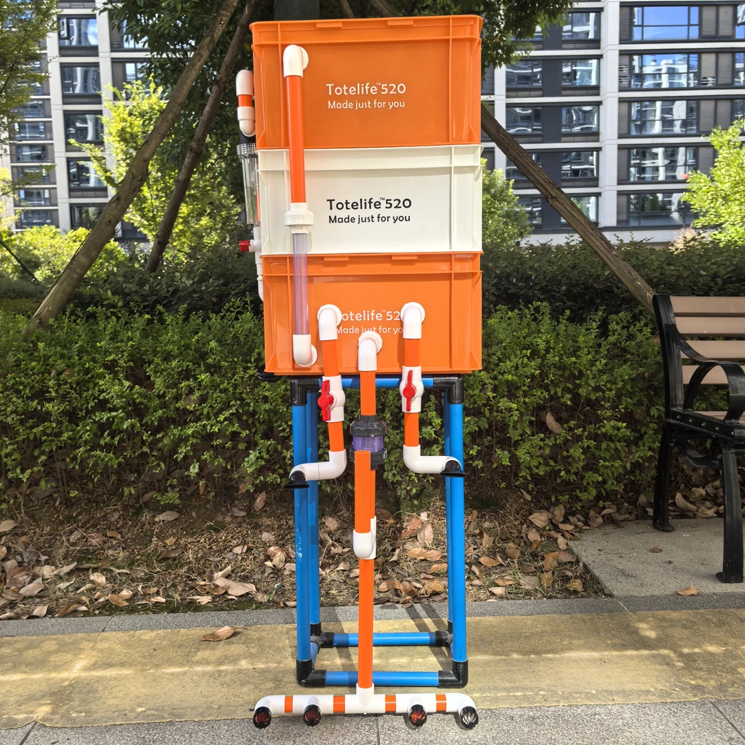 工业风内置水泵周转箱过滤器鱼缸过滤箱水循环系统创宁水泵博特