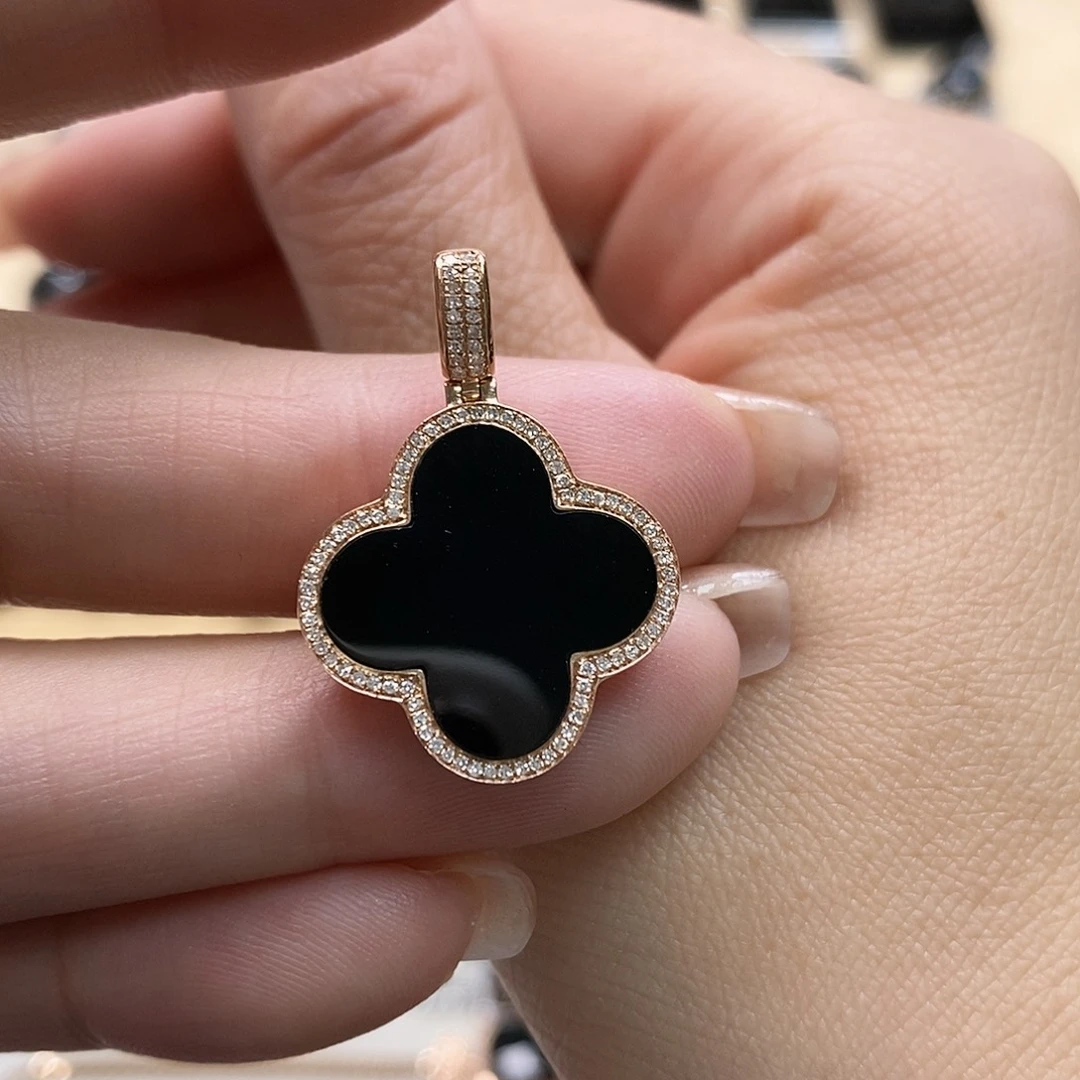 翡翠颈饰18K金镶嵌墨翠