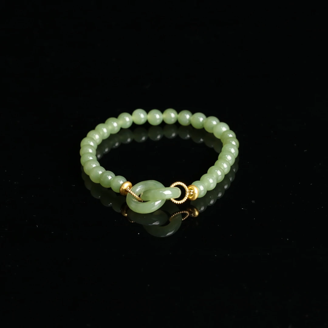 匪石OFTHEHEART专属 天然和田玉环环相扣手链6mm