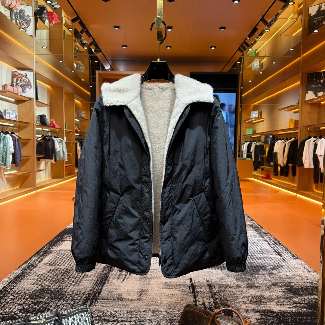 「Y6588」”皮标连帽座山雕羽绒服” 冬季男女同款连帽保暖羽绒服